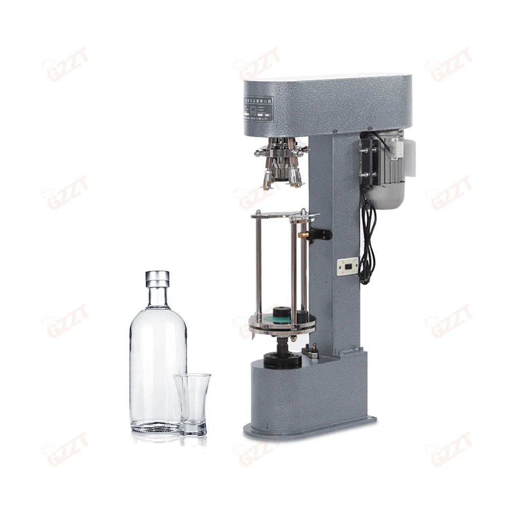 

110V 220V Aluminum Lock Head Semi Auto Metal Ropp Cap Sealing Screw Capping Machine for 5cm-32cm Heigh Beer Wine Bottle