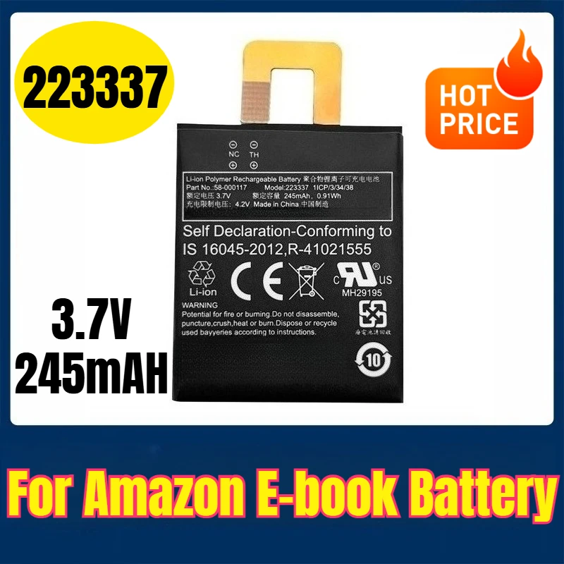 

3.7V 245mAH 223337 E-book Battery for Amazon