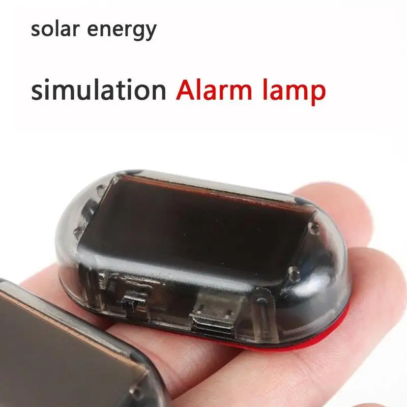1/2/3pcs Mini LED Solar Car Warning Light Night Safety Simulation Alarm Anti-theft Warning Light Flashing False Alarm Lights