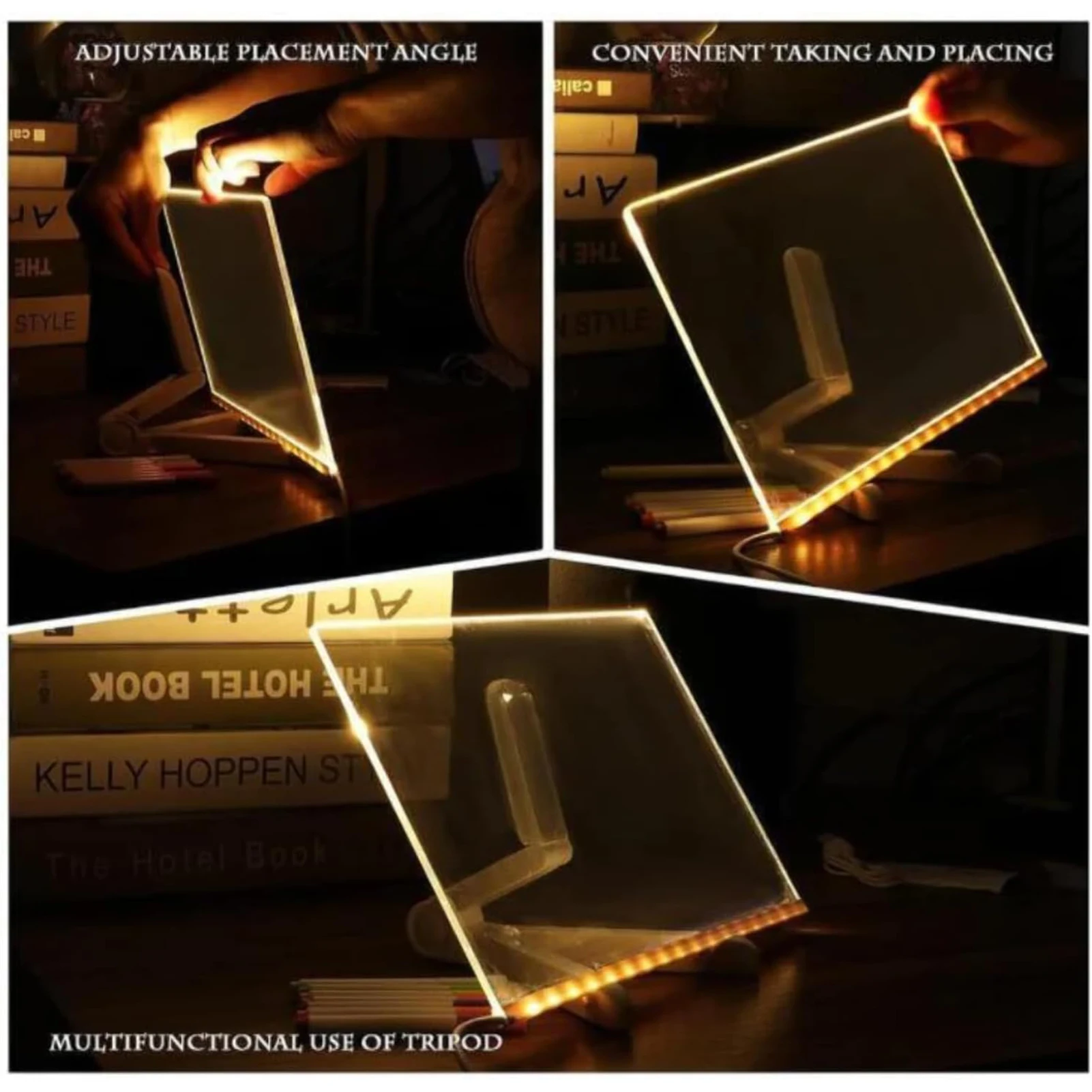 لوحة ملاحظات متوهجة مع 7 أقلام ملونة، لوحة رسم ملونة يمكنك صنعها بنفسك مع حامل قابل للتعديل لهدايا عيد الميلاد وأعياد الميلاد للأطفال #4