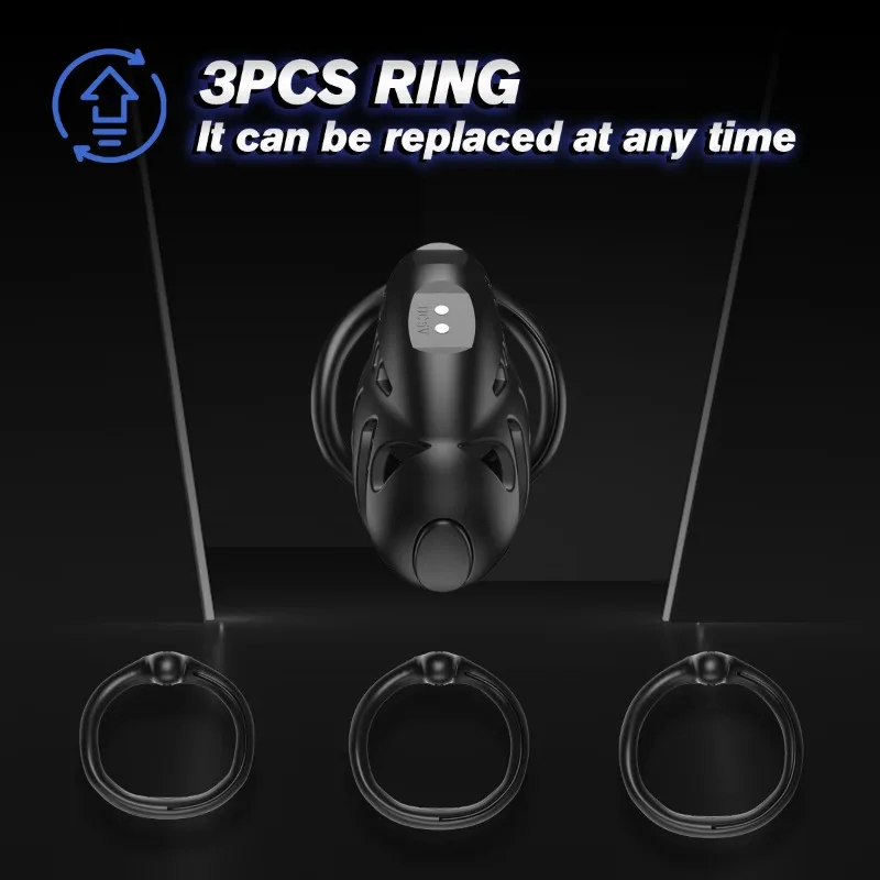 BDSM Wireless Remote Chastity Cage E-Stim Cock Ring Lock with Electric Pulse Shock Vibrate Male PenisCage Adult Electro Sex Toys view 4