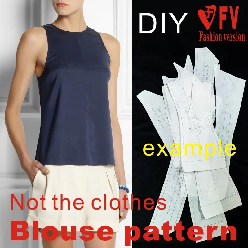 DIY handmade clothing cutting pattern small shirt vest women's shirt 1:1 physical pattern BCY-10