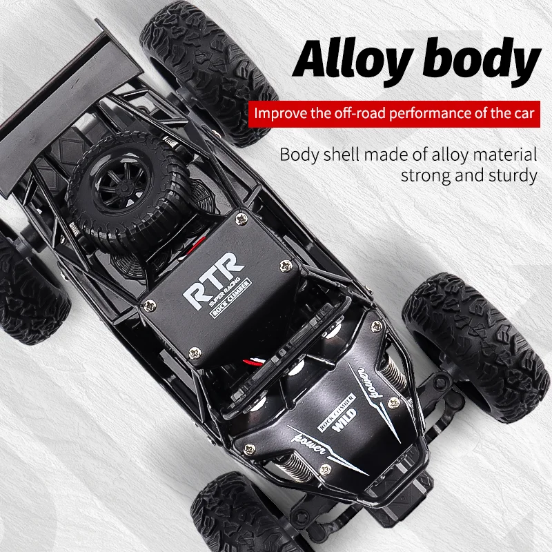 ZWN 1:20 Alloy RC Car With Led Lights 2.4G Radio Remote Control Cars Buggy Off-Road Control Trucks Boys Toys for Children Gifts