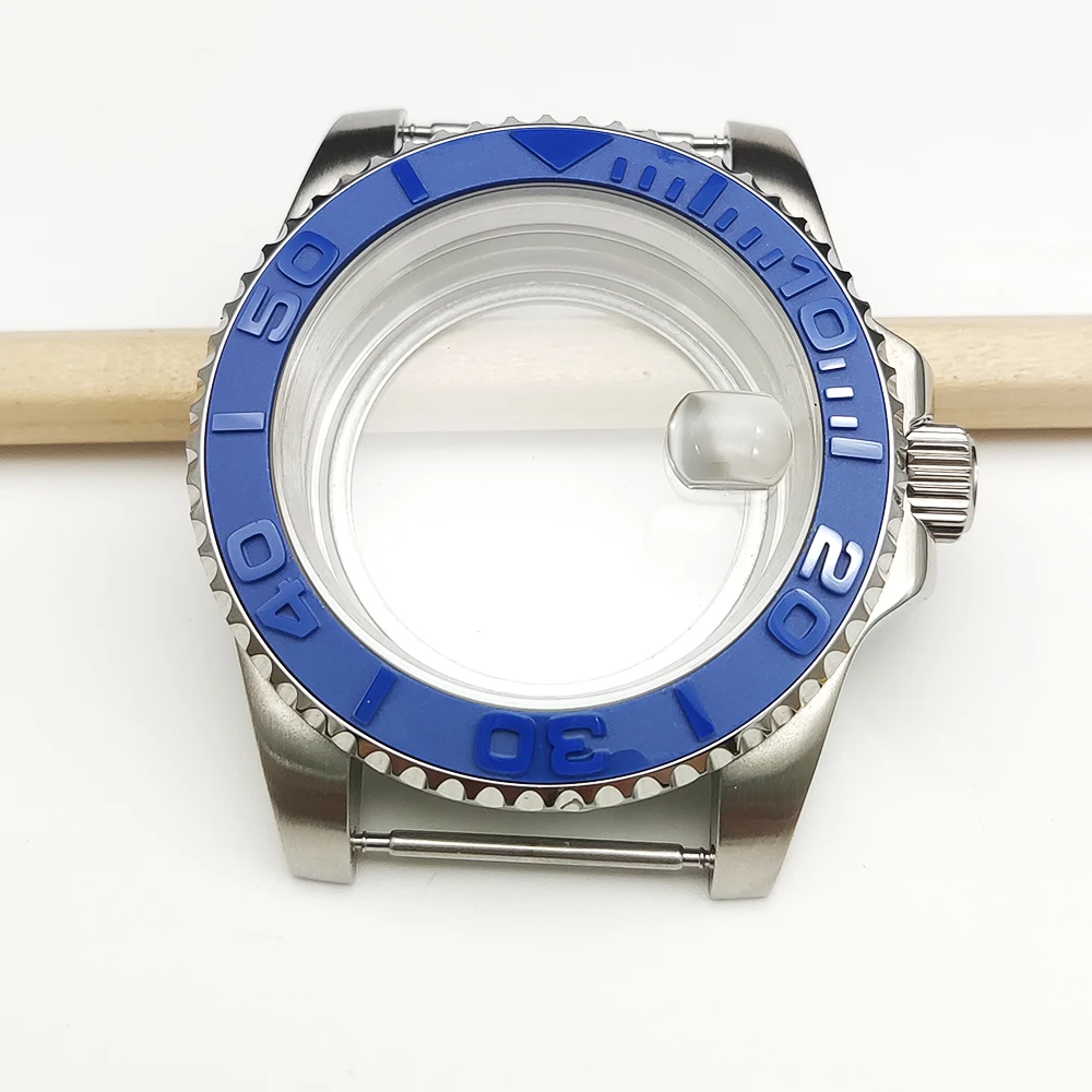 Nowa koperta zegarka 40 mm z szkłem mineralnym do mechanizmu NH35/NH36, koperta ze stali nierdzewnej z przezroczystym deklem.