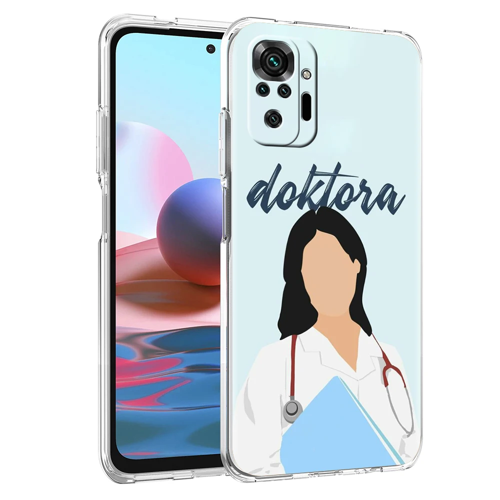 Nurse Medical Medicine Phone Case Cover for Redmi Note 10 11 11T 7 8 8T 9 K40 Gaming 9A 9C Pro Plus Transparent Shell Capas Bags