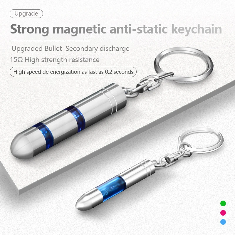 Anti-Static Keychain Car Body  Antistatic Rod Portable Keychain Eliminator High-Voltage Portable Key Ring Accessories