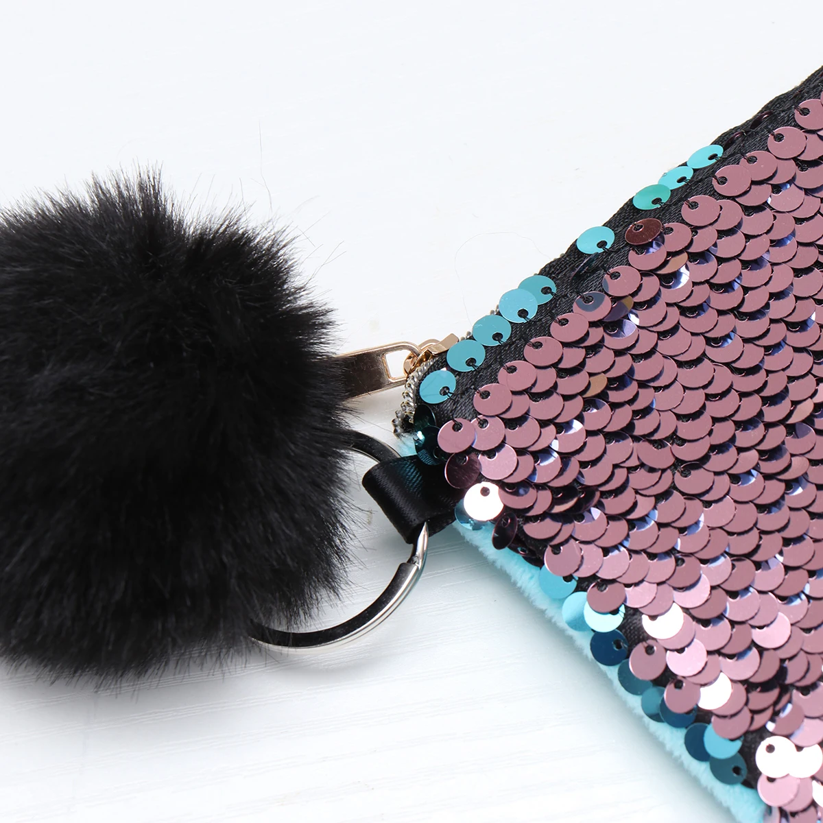 

Sequined Pen Bag Multifunctional Pouch Coin Purse For Women Kids Durable Polyester Travel Storage Bag (Purple Plus