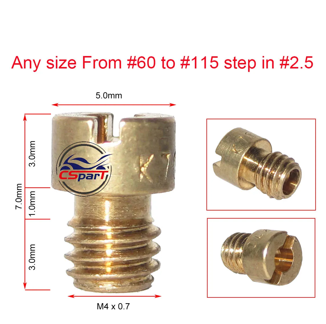 10pcs A Set Motorcycle Carburetor Main Jet Slow Pilot Jets for PWK PWM Keihin OKO CVK NSR KSR Carb Set Injector Nozzle