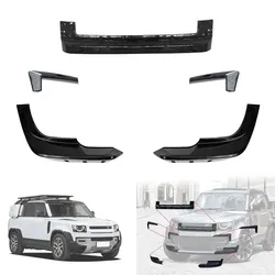 For Land Rover Defender 90 110 2020-2023 Front Bumper Air Deflector Lip Spoiler Mid-Grid Decorative Strip Cover Car Accessories