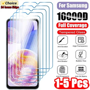 1-5PCS กระจกนิรภัยสําหรับ Samsung Galaxy A14 A54 A53 A13 A33 A34 A52S 5G ป้องกันหน้าจอสําหรับ Samsung A52 a73 A21S a51 a72 แก้ว
