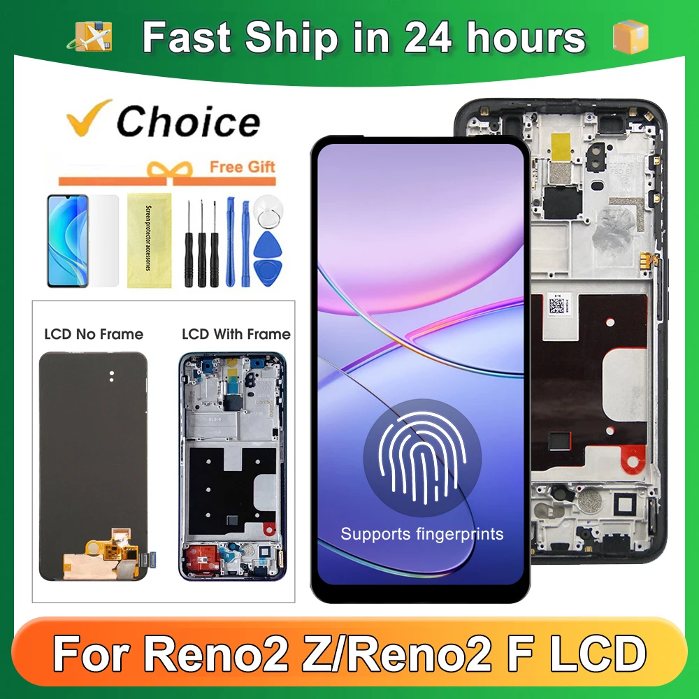 

For OPPO Reno2 Z PCKM70 For AMOLED Reno2 F CPH1989 LCD Display Touch Screen Digitizer Assembly Replacement