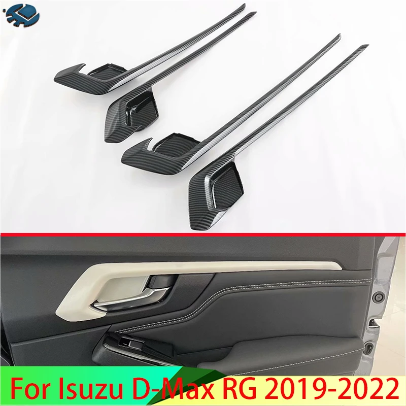 

Для Isuzu D-Max RG 2019-2022 стиль из углеродного волокна, внутренняя дверная ручка, крышка, защелка чаши, накладка, вставка, рамка, гарнир