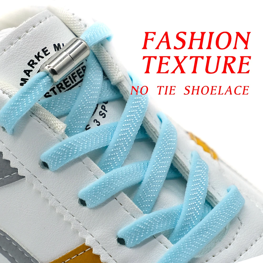 

16 Color Elastic Shoe Laces for Flat Sneakers Lazy Lace Convenient Quick on And Off Kids Adult No Tie Shoes Lace Accessories