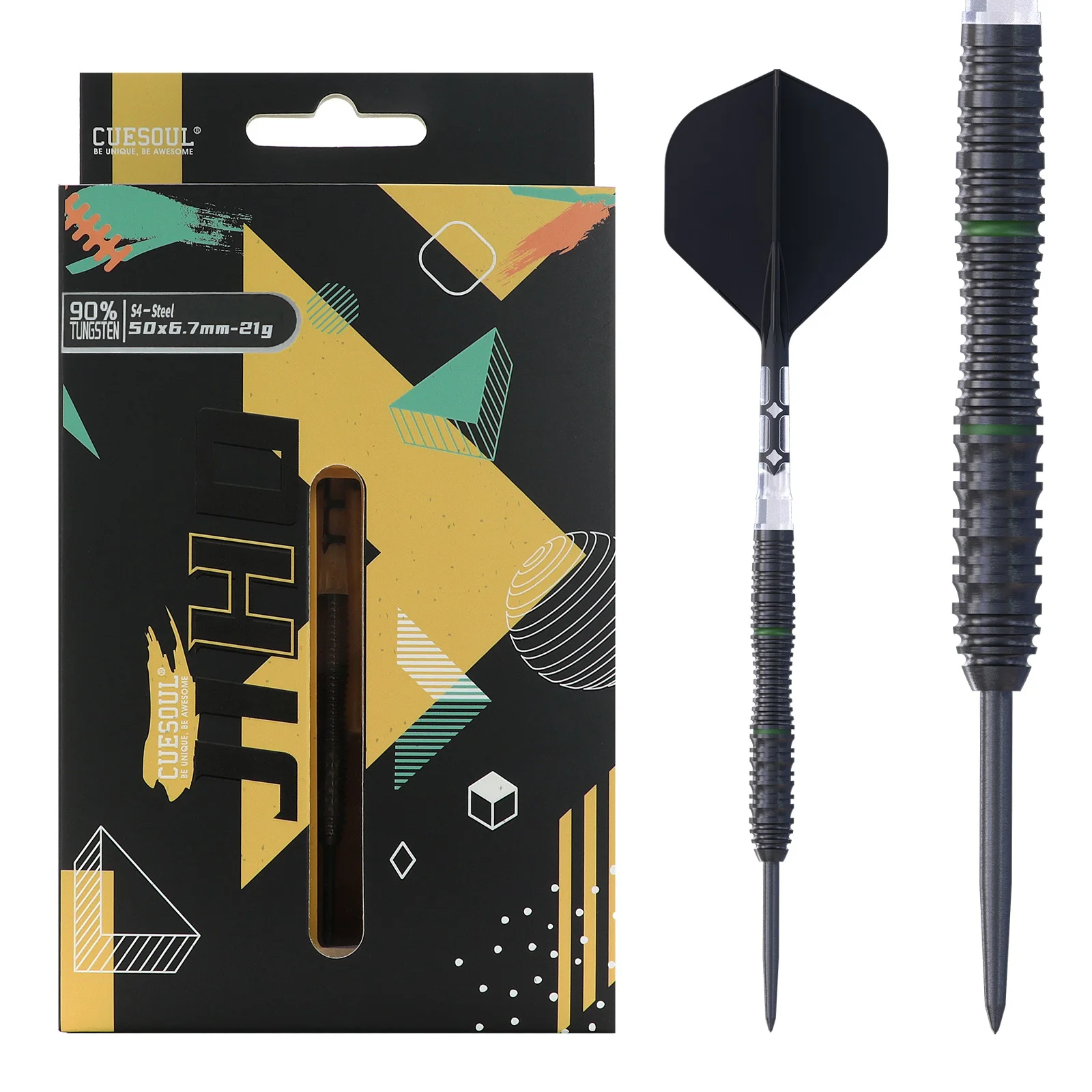 

CUESOUL JIHO S4 21/22g Steel Tip 90% Tungsten Dart Set with Titanium Coated