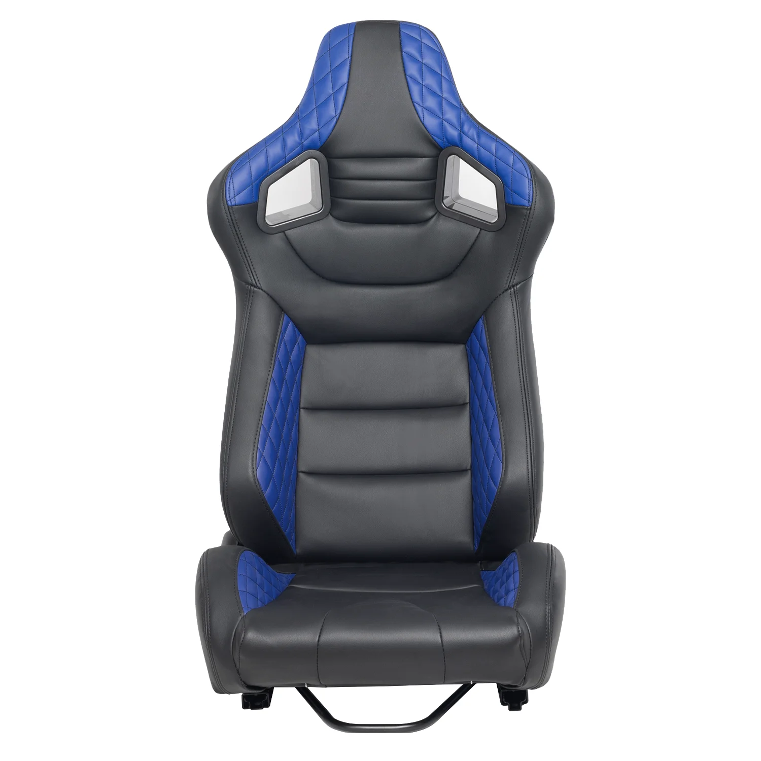 

Гоночные сиденья JIABEIR 1041 черные с синей кожаной обивкой и двойными поручнями