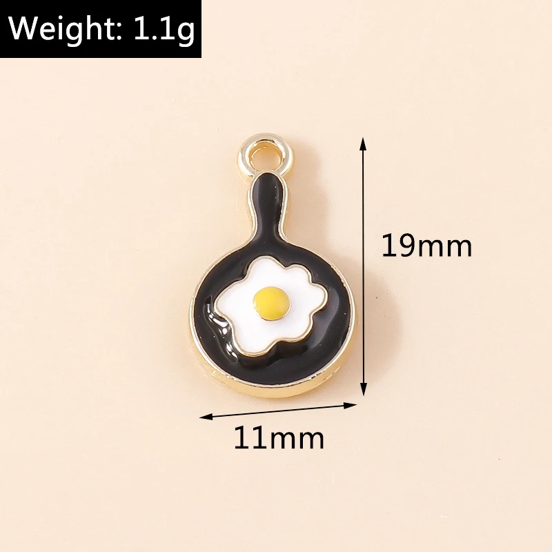 10 Stück Niedliche Gemischte Emaille-Anhänger in Form von Spiegeleier für Schmuckherstellung, Ohrringe, Halsketten, Armbänder, DIY-Bastelzubehör – Detail 5
