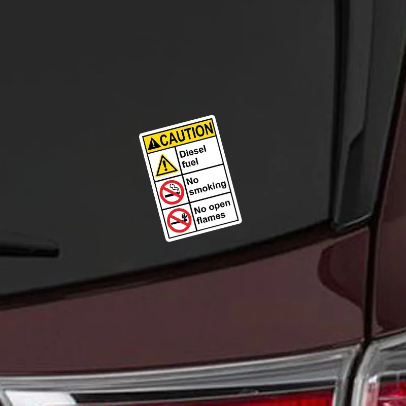 Z1083# Self-adhesive Decal For CAUTION DIESEL FUEL No Smoking No Open... Warning Signs PVC Graphical Car Sticker Decal