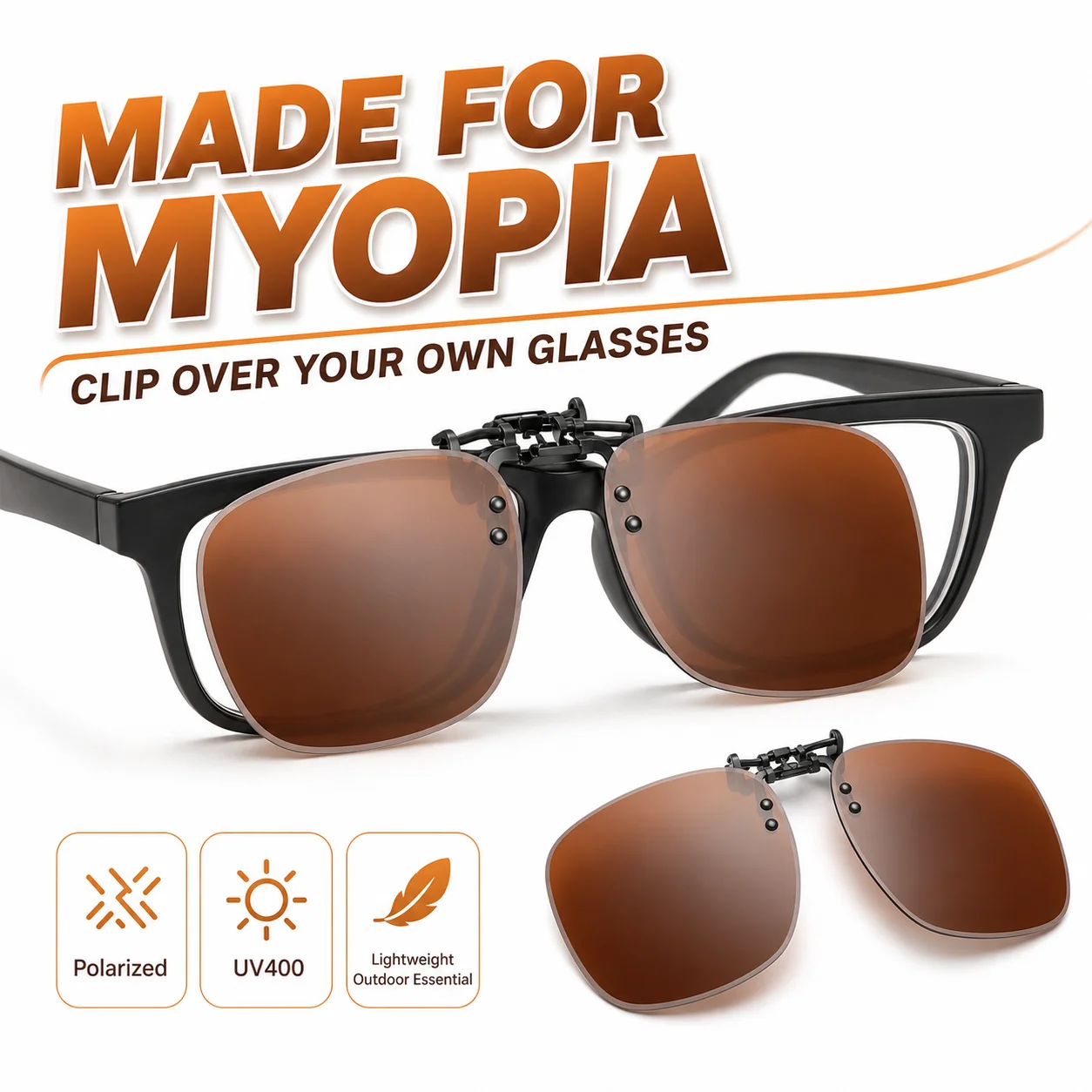 Fishing Sunglasses Polarized - 카로스 스타일리쉬 편광 클립온 렌즈 (근시