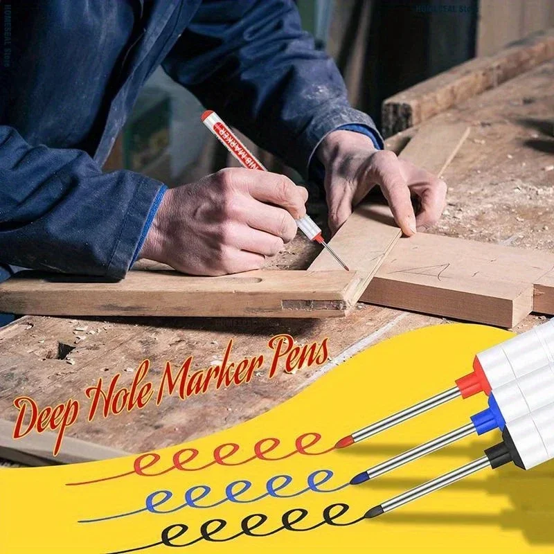 أقلام تحديد دائمة ذات طرف طويل، أدوات وضع علامات دقيقة، مثالية لمشاريع DIY، للاستخدام الاحترافي، مقاومة للماء، سريعة الجفاف