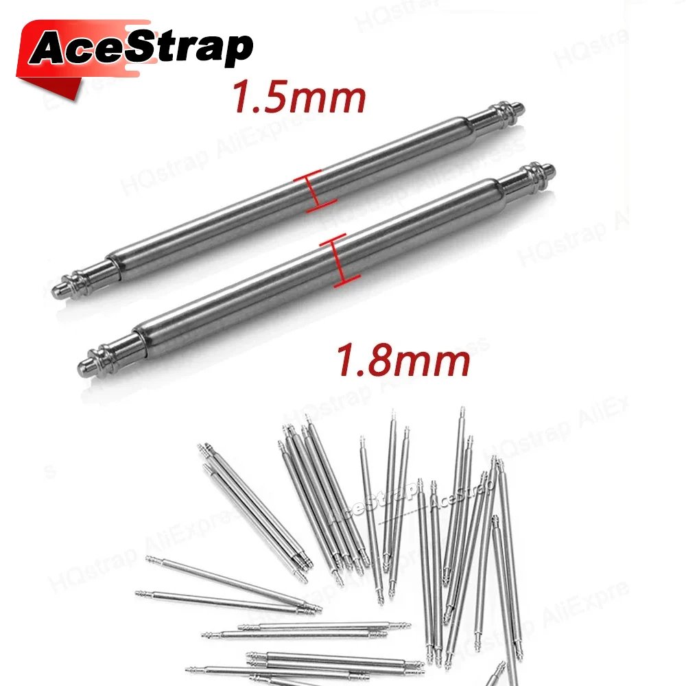 20 قطعة الفولاذ المقاوم للصدأ حزام (استيك) ساعة الربيع القضبان 1.5/1.8 مللي متر قطر ربط دبابيس أداة اكسسوارات 12/14/16/19/21/24/26 مللي متر 18 مللي متر 20 مللي متر 22 مللي متر