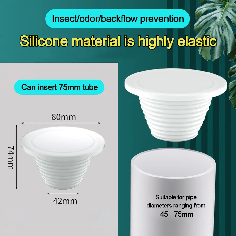 Silicone Sewer Pipe Sealing Ring Conical Shape Anti-clogging Water Pipe Plug Replacement Stopper Sewer Seal Floor Drain Stopper