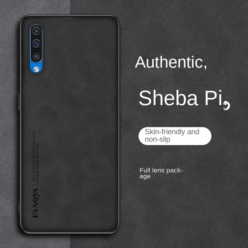 For Samsung Galaxy A50 A505F Case PU Leather Surface Hard PC Back Cover Shockproof Matte Phone Case for Samsung Galaxy A50 A505U