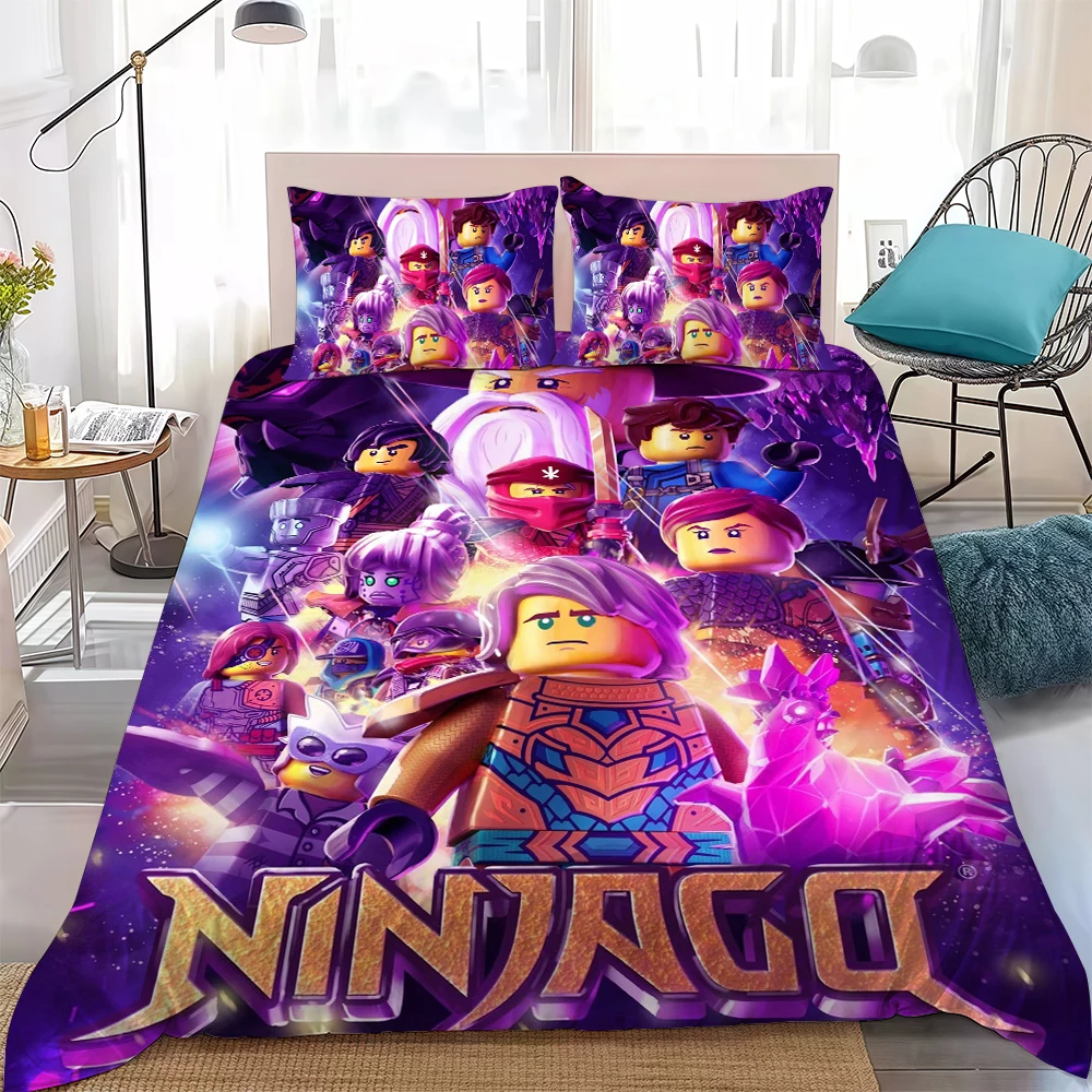 Cartoon N-NinjagoS Duvet Cover Set Home Style Bedding Soft Laundry Cotton Bed 3 Piece Set Student Dormitory Gift