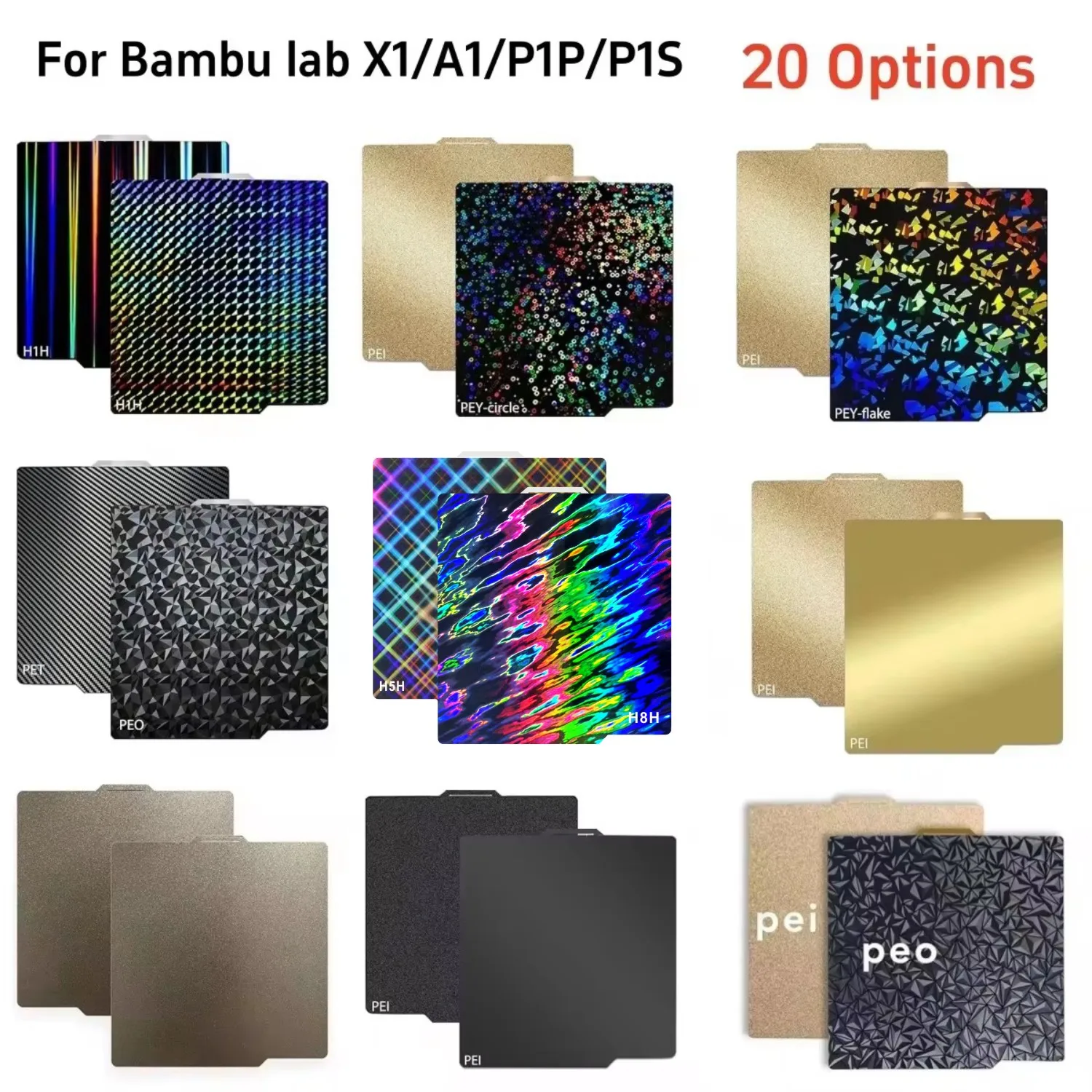 

257x257 мм для лабораторной сборной пластины Bambu A1 X1 Carbon PEO PET PEY PEI H1H Магнитная пружинная стальная кровать для P1P P1S X1 X1-Carbon Bambulab