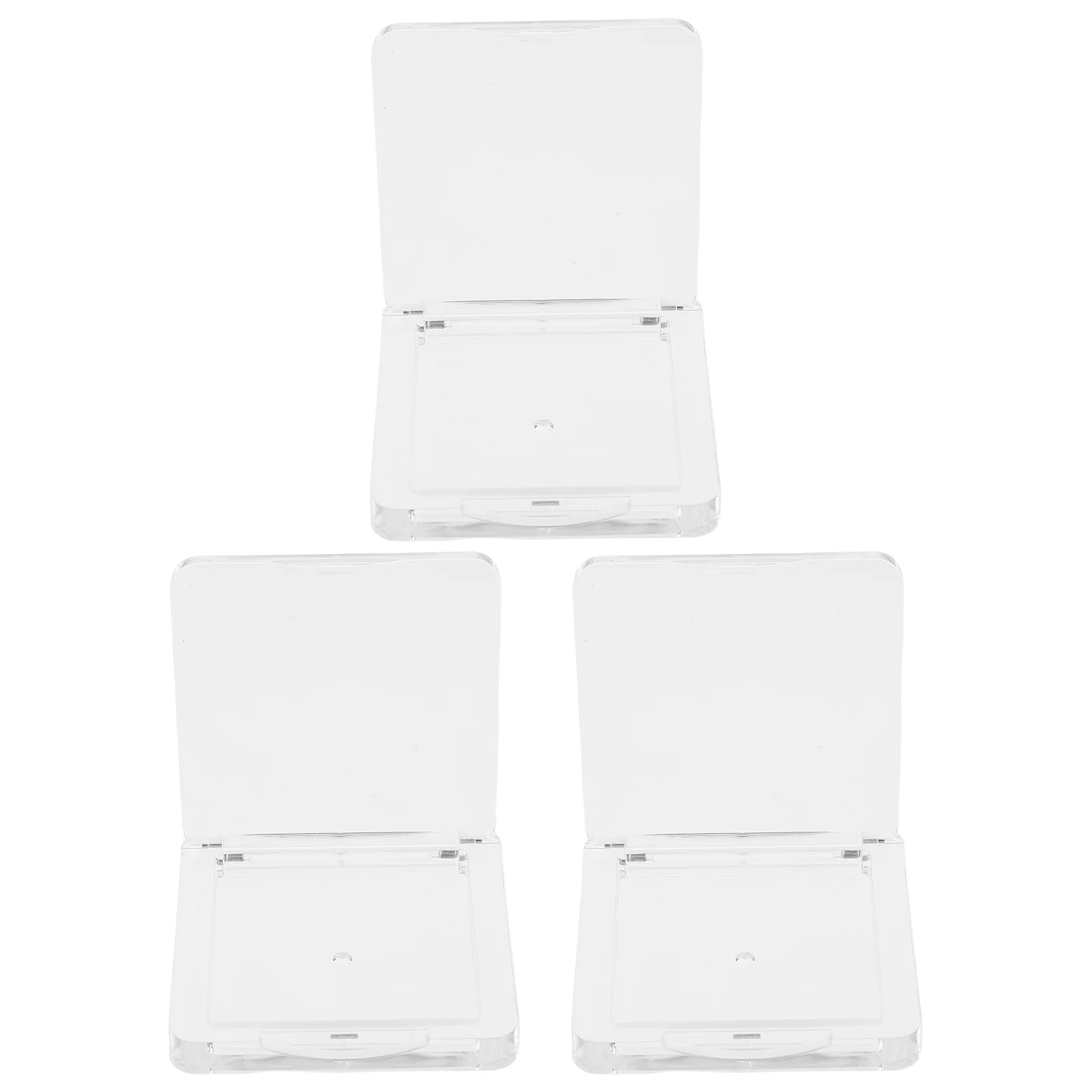 

3Pcs Transparent Square Single Layer Highlighter Box Empty Makeup Container for Travel Blush Concealer Powder Palette