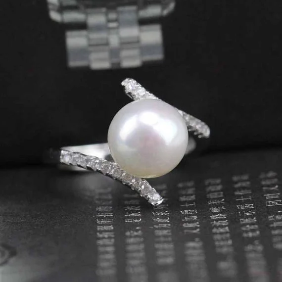 Luxury Designer Natural Pearl Zircon Rings for Women Korean Fashion Accessories for Women Bride Wedding Jewelry Anillos Mujer