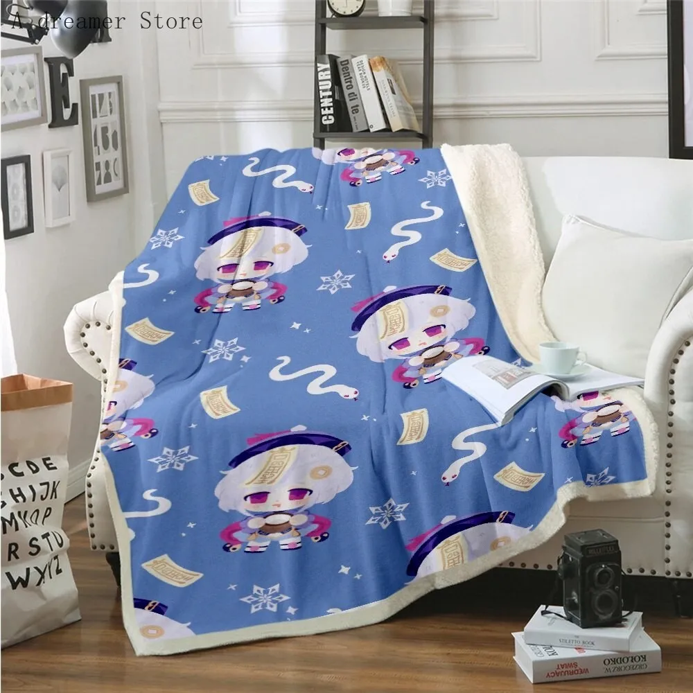 

Genshin Impact Blanket Sofa Bed Living Room Warm Thick Fleece Travel Blanket Air Conditioning Blanket Gift Bedding