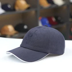 ZEMKY New Baseball Cap Solid Color Flax Simple Casual Outdoor Sports Hat Sunscreen Embroidery Hats Peaked Cap Old Money Hat