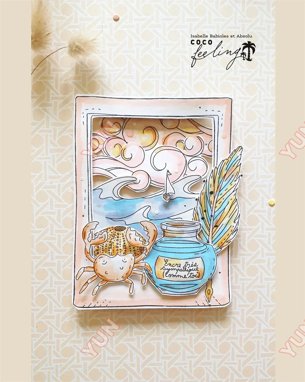 Ambiance Oceane Postcard Framework Stand Alone Stamps Die Scrapbooking Molds DIY 2025 New Silicone Clear Stamps Cards Craft Make