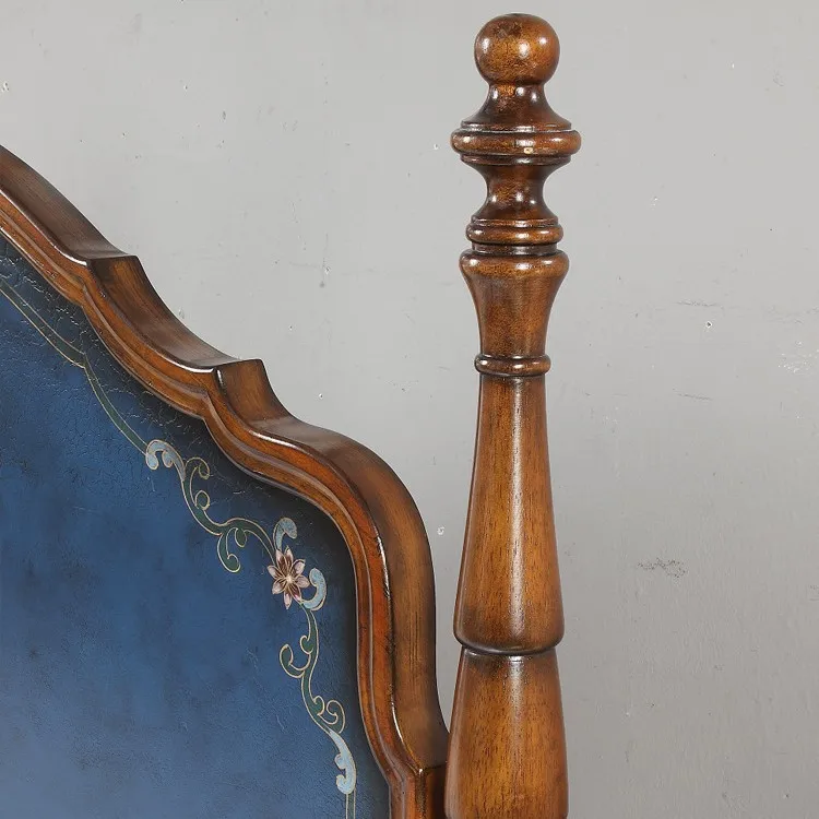 Supreme American Furniture All Solid Wood High Post Bedroom Double Blue Painted Board Exhibition Sample Clearance