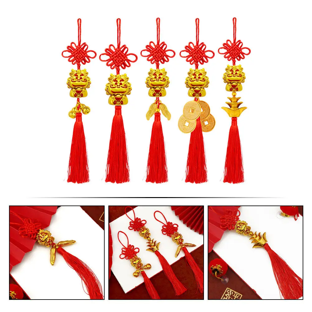 5Pcs Chinese New Year Dragon Tassel Pendant Hanging Ornament Classic Festival Home Wall Door Decoration for Spring Festival view 2