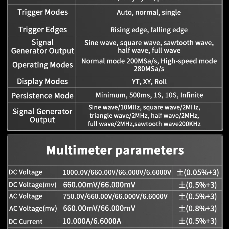 Auto-Oszilloskop-Multimeter ZOYI ZT-706S 3-in-1 True RMS Digitalmultimeter mit Signalgenerator für Fahrzeugreparatur – Detail 19