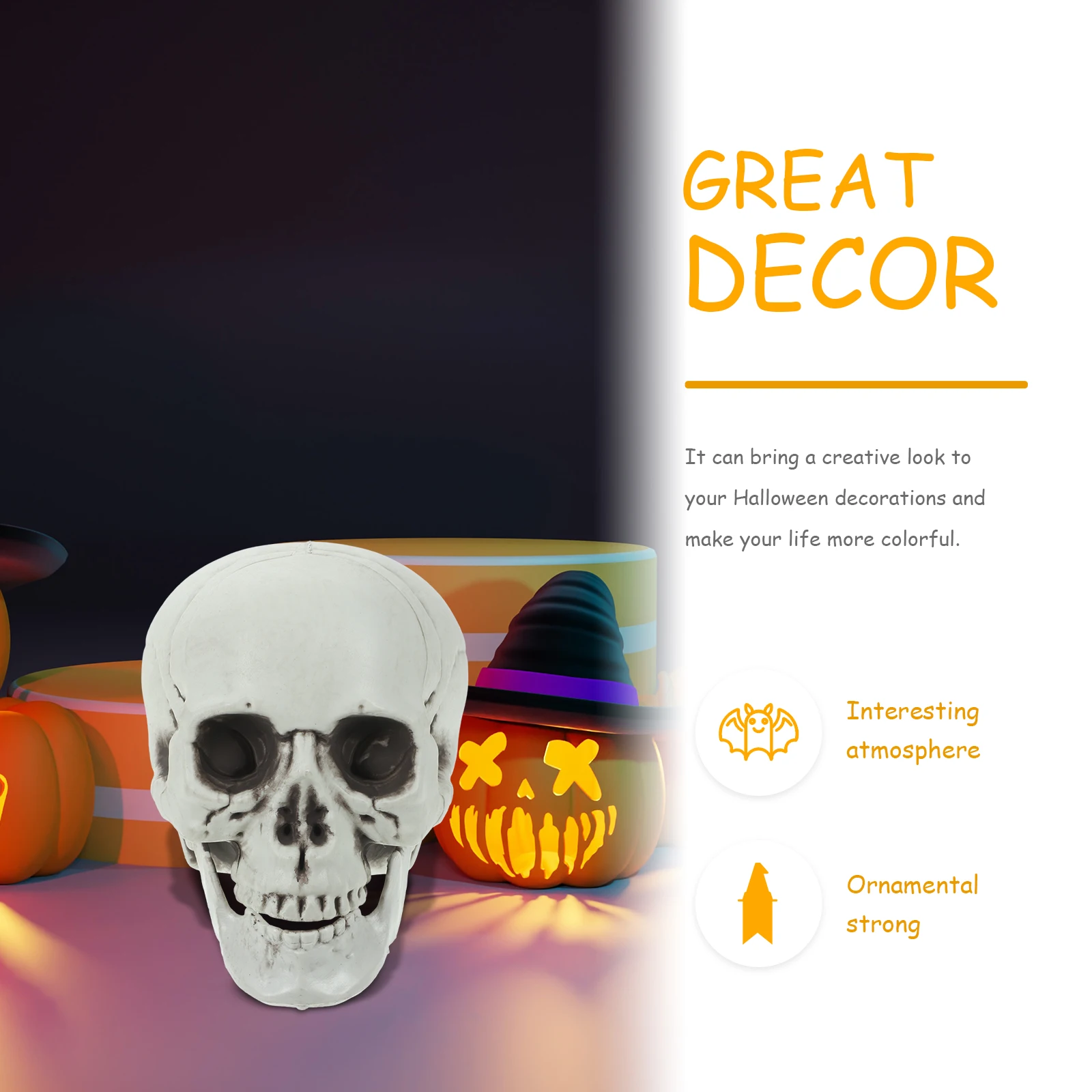 

3 Pcs Skull Ornaments Large Mini Skelett Kopf Realistischer Totenkopf Office Deko