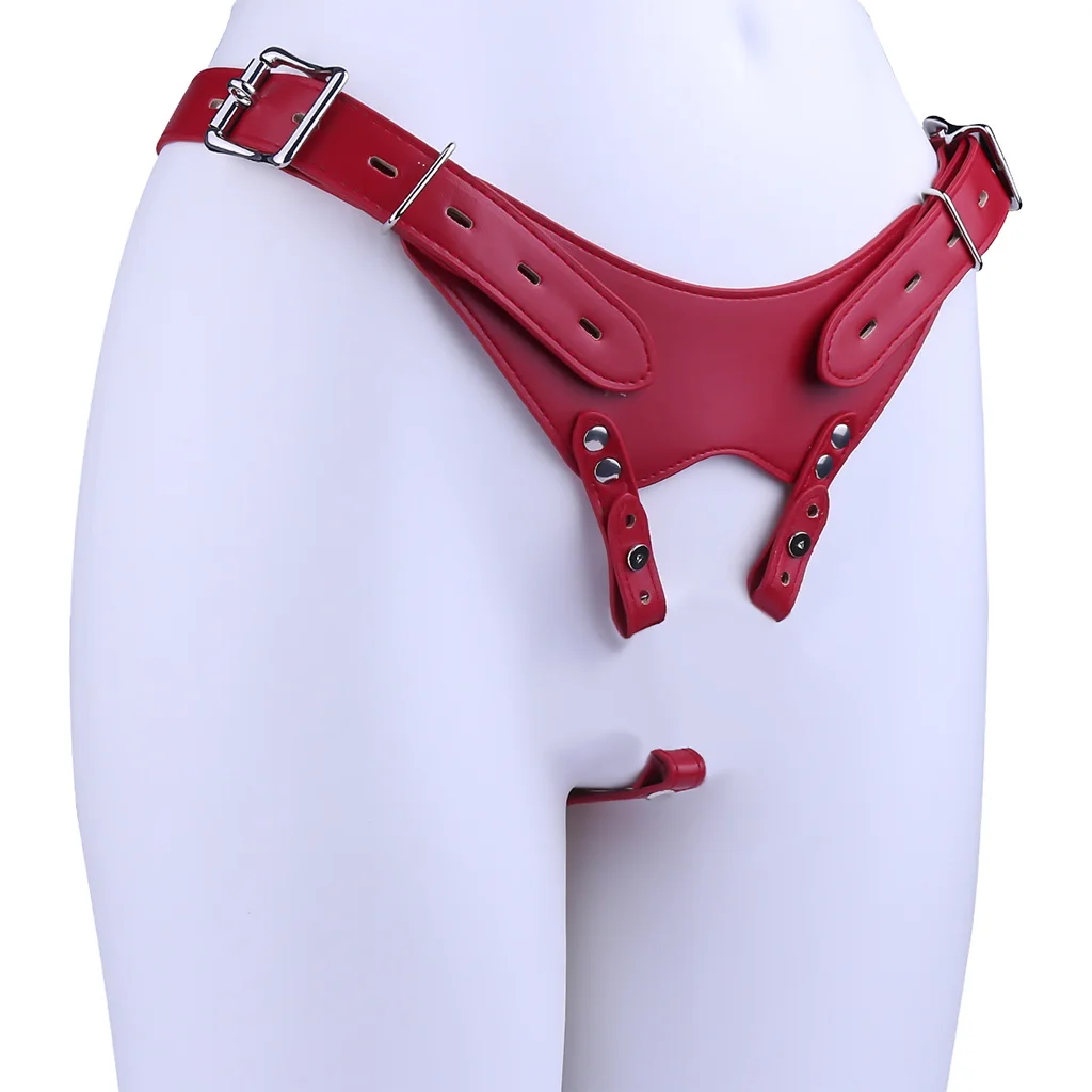 ORALSX PU Leather Auxiliary Chastity Belt for Metal Chastity Cage Band BDSM Penis Restraint Accessory Harness Sex Toys For Men view 4