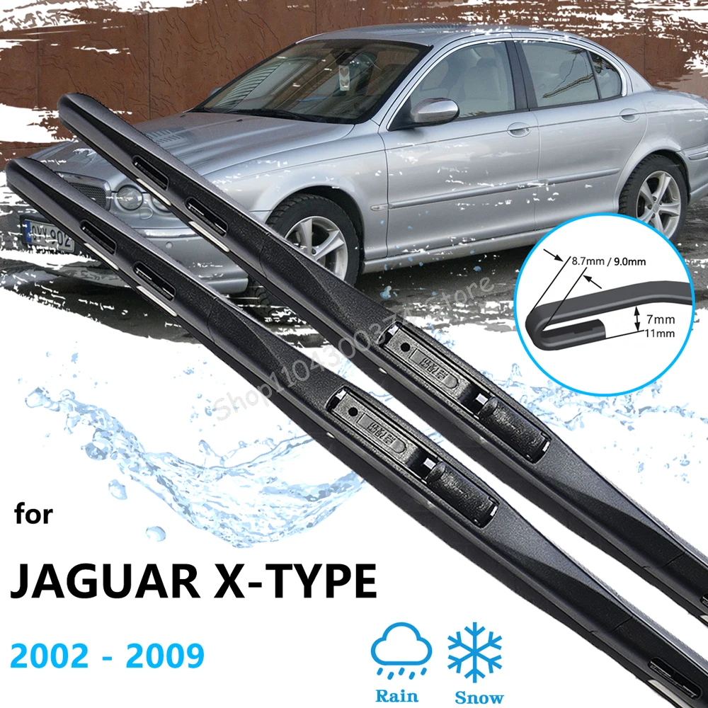 

2x For Jaguar X-Type 2002 2003 2004 2005 2006 2007 2008 2009 Car Windshield Windscreen Front Frameless Wiper Blades U J Hook Arm