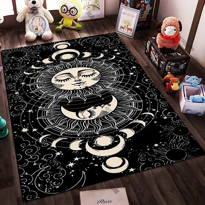 21 Sizes Celestial harmony balance cosmic cycles Printed Area Rugs for Adult Yoga Mats Living Room Decor Personalized mat