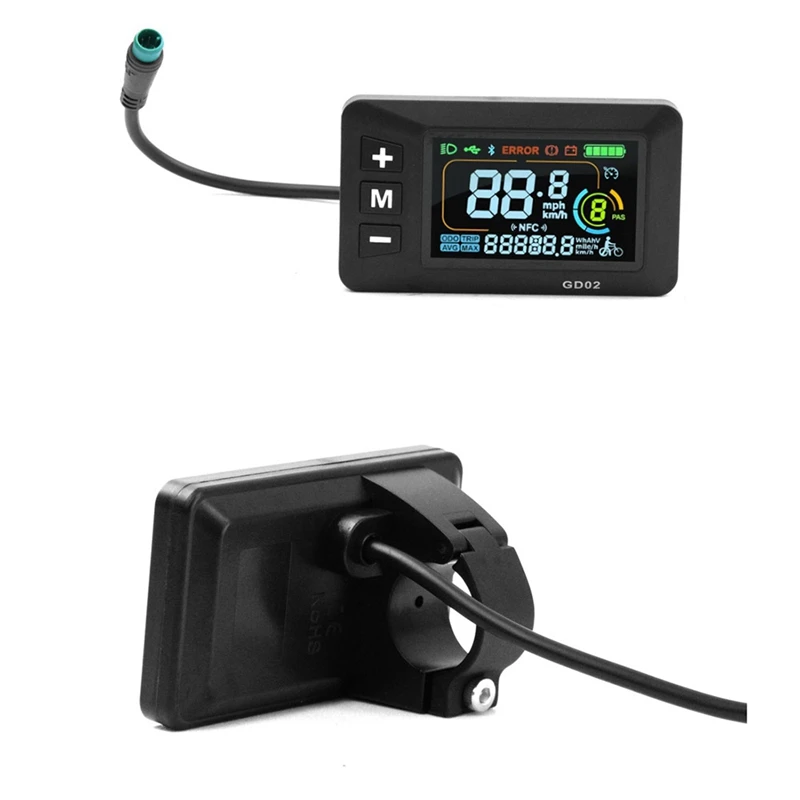 LCD-GD02 دراجة كهربائية شاشة الكريستال السائل متر لوحة عرض لوحة القيادة 24 فولت 36 فولت 48 فولت 52 فولت 60 فولت ل سكوتر كهربائي 5PIN