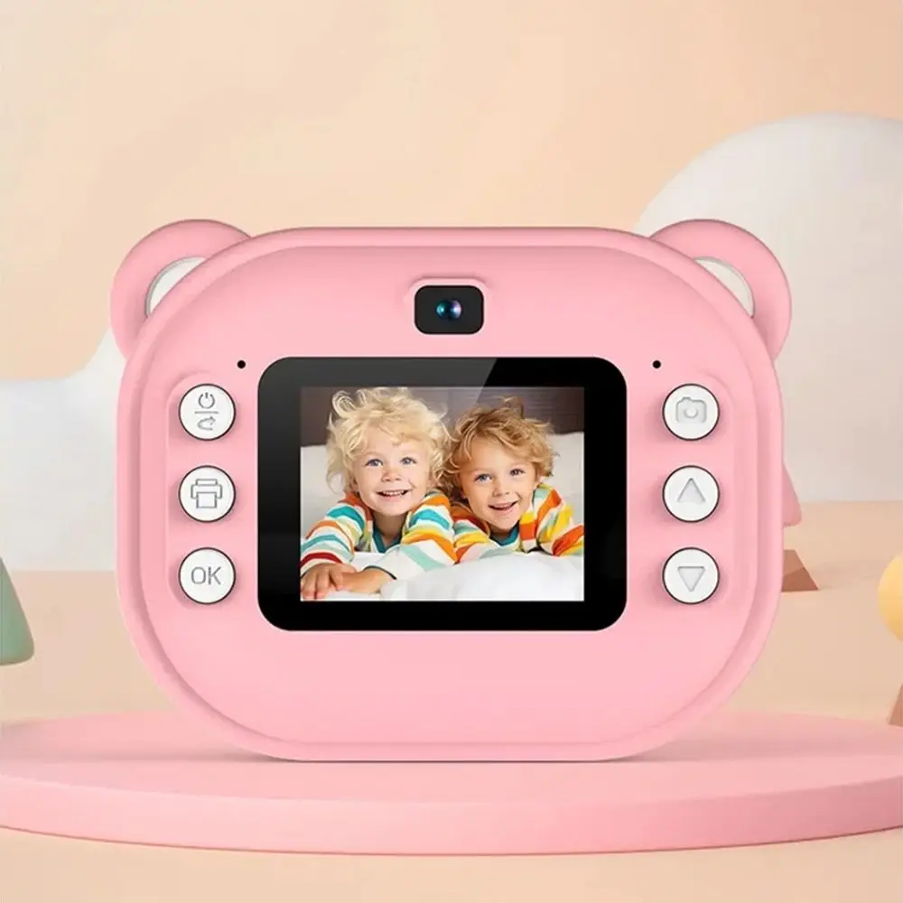 1080P HD Recording Thermal Print Camera 2.0Inch HD Screen with Print Paper Mini Instant Print Dual Lens One-click Printable