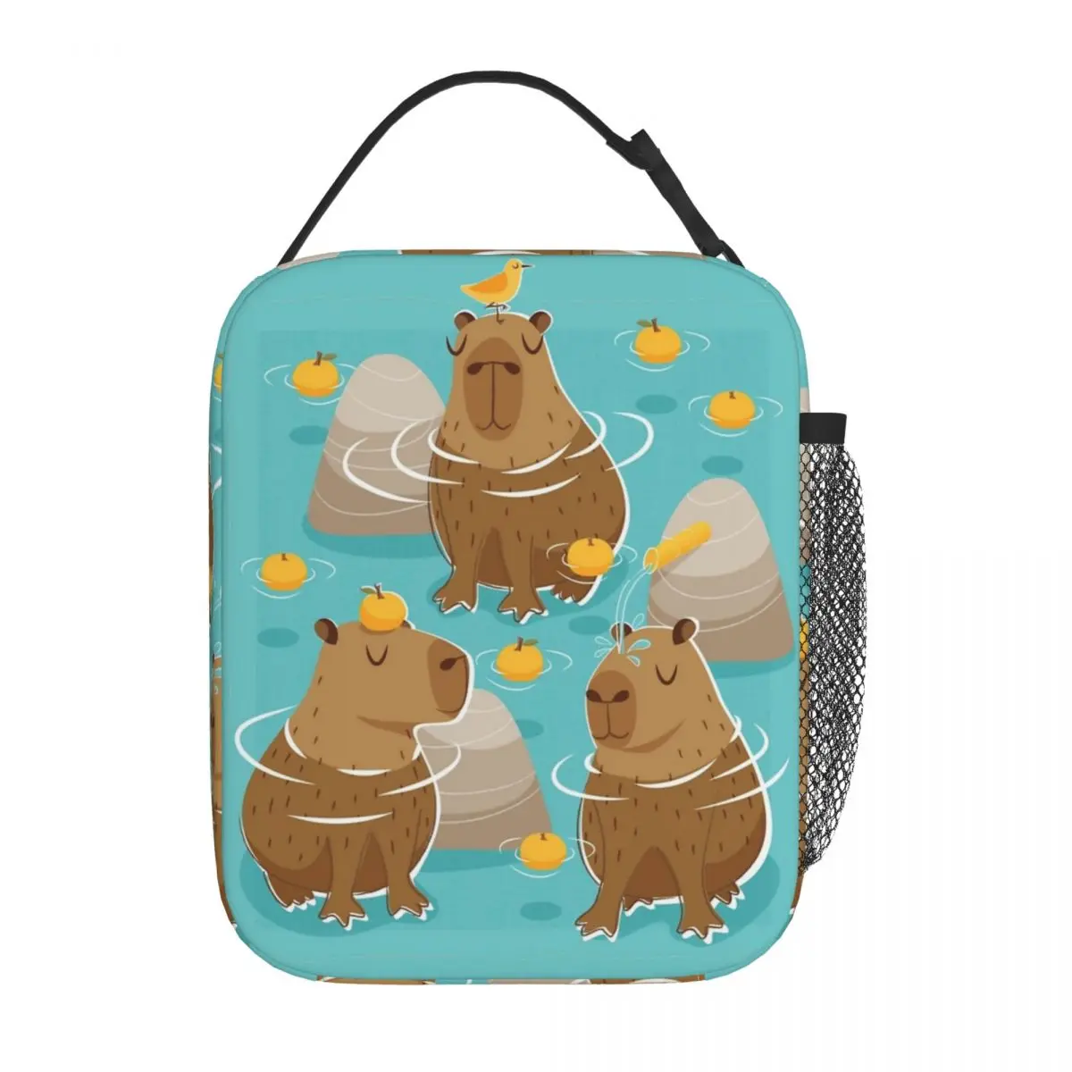 Chilling Capybara Cute Insulated Lunch Bag Thermal Meal Container Leakproof Tote Lunch Box Bento Pouch Office Picnic