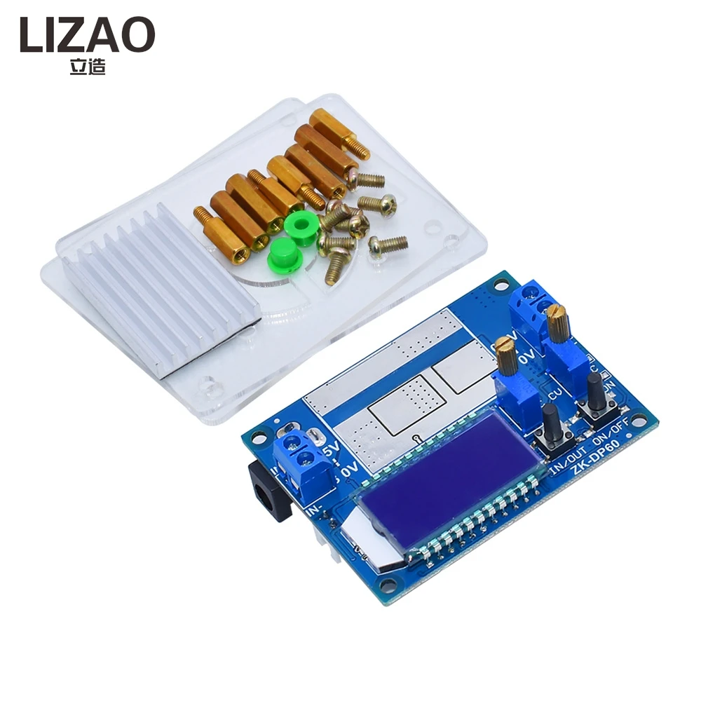 LIZAO DC-DC Automatic Boost Buck Converter, 0.5V~30V 6A 60W Adjustable CC CV Power Module with Voltmeter Ammeter Display