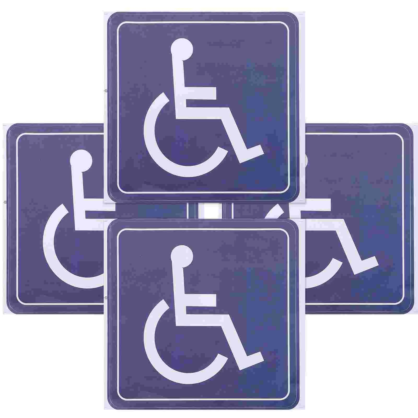 4 Pcs Wheelchair Sign Adhesive Disabled Sticker Truck Stickers for Cars Pvc Parking Window