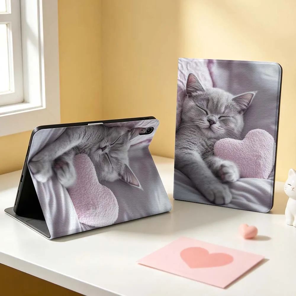 Creative Cute Cat Pattern Soft For Apple iPad Pro Mini Air A16 A17 A14 4 5 6 7 6th 12th Gen M5 11 13 M4 Pen Tray Tablet Case