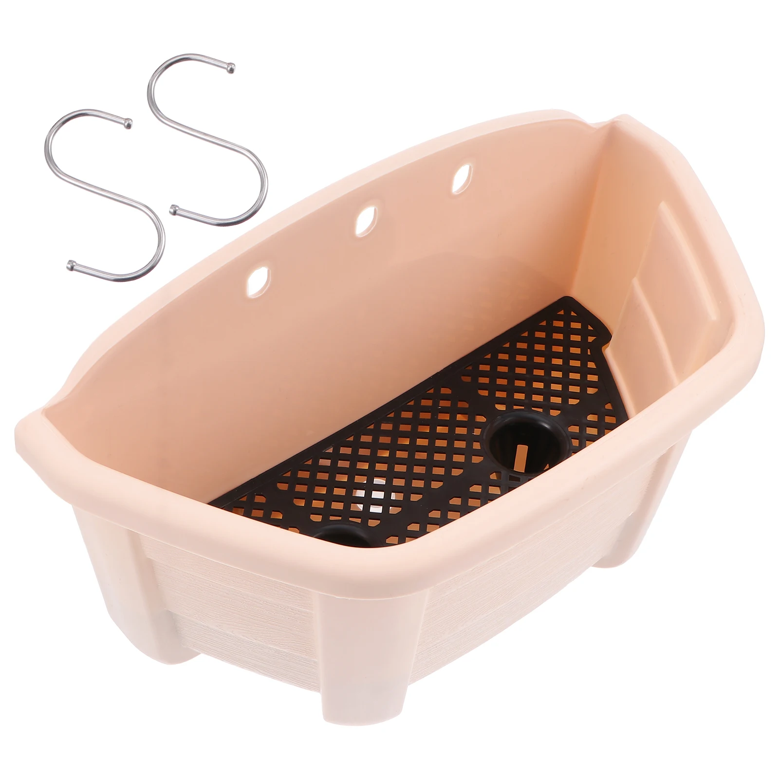 

Wall Hanging Flower Pot Planter Vertical Nursery Railing Holders Plastic Arrangement Basket Indoor Plants