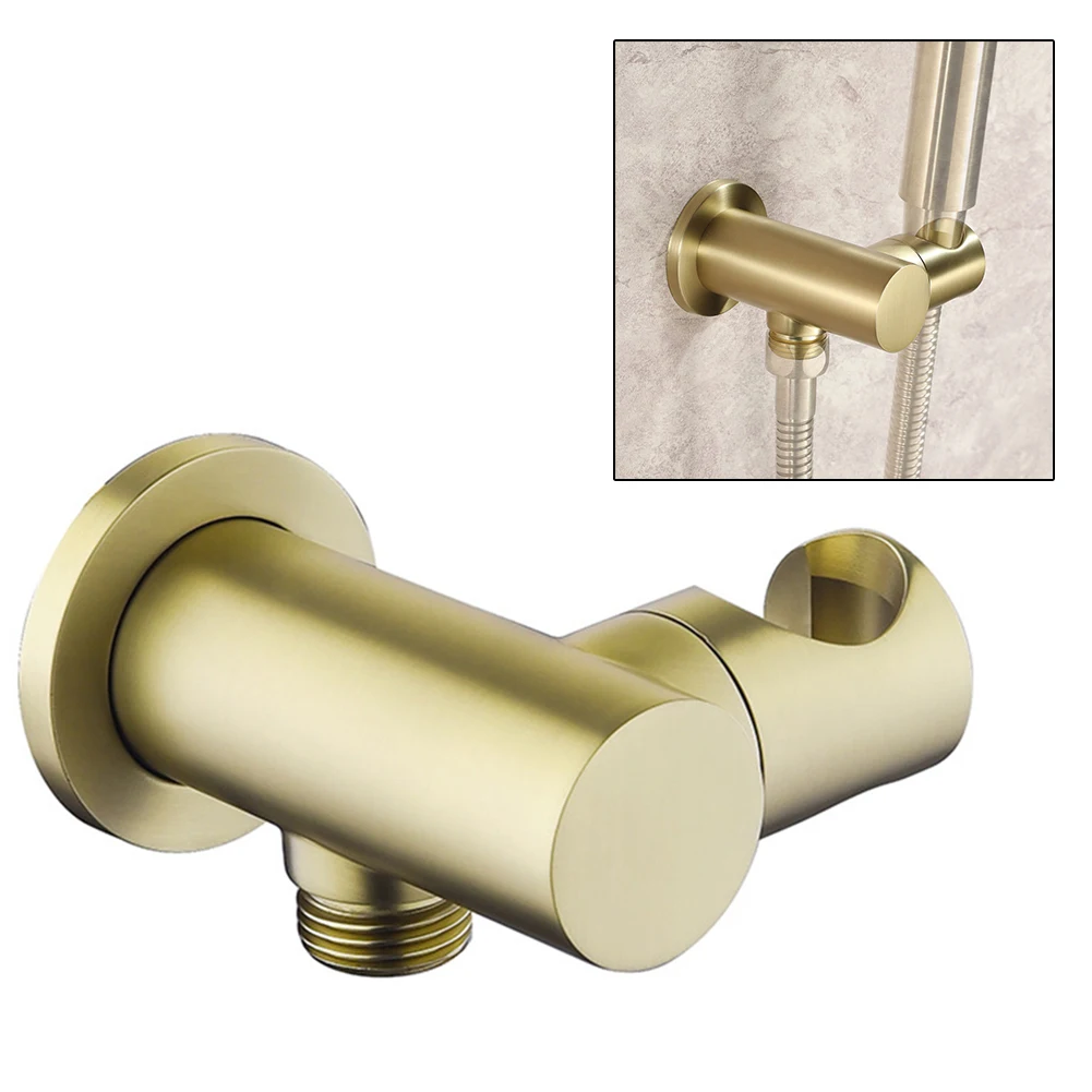For 360 Degree Rotatable Shower Bracket Designed for Wall Mounting on Smooth or Textured Surfaces with Brass Build