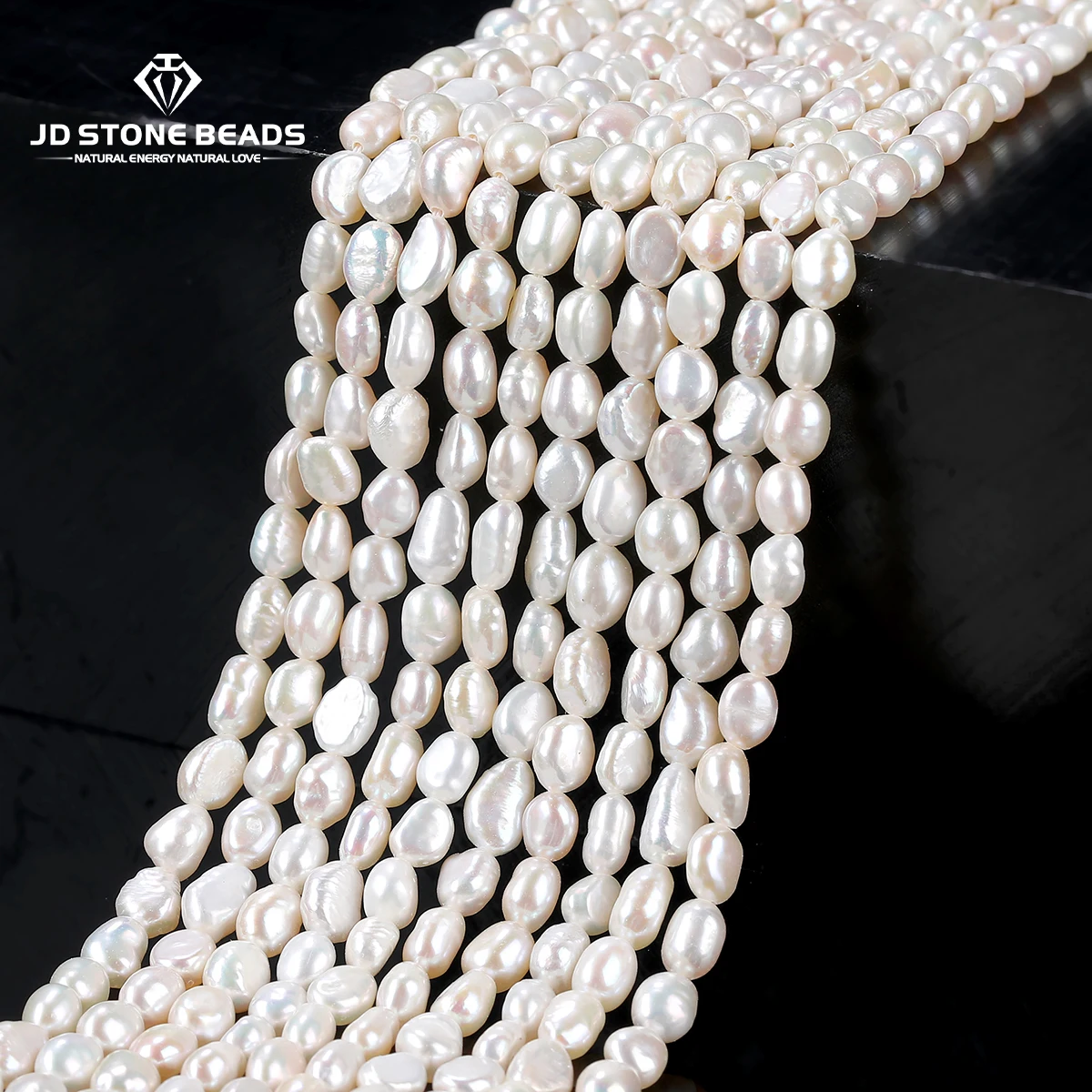 

High Luster Two Side Polished Freshwater Natural Pearl Beads Flat Oval Pearl Loose Beads for Handmade Jewelry Craft Supplies