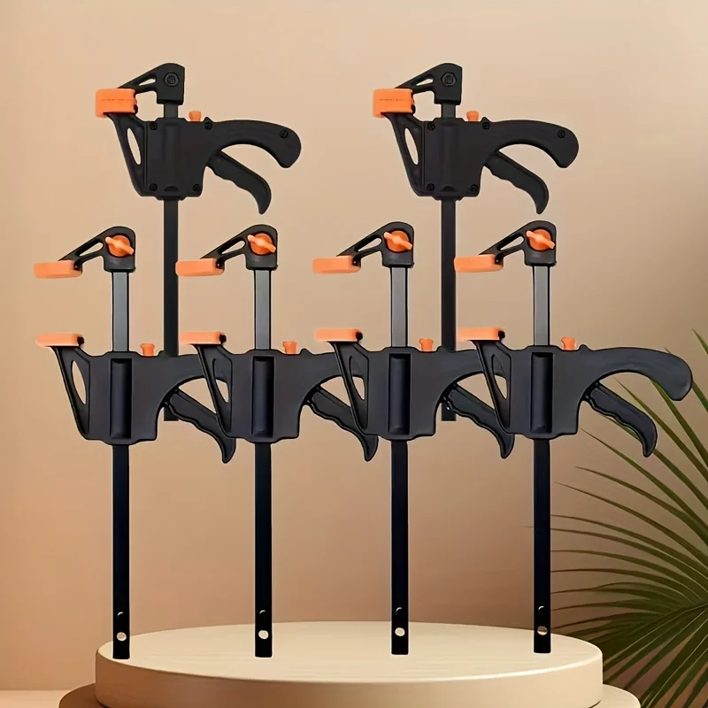 

4-Inch Heavy-Duty Woodworking Mini F-Clamp – Quick Ratchet Bar Clamp, DIY Carpentry Hand Tool